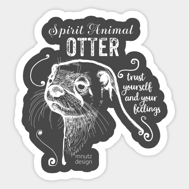 Spirit animal - Otter white Sticker by mnutz